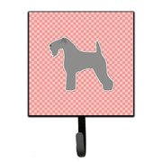 CAROLINES TREASURES Kerry Blue Terrier Checkerboard Pink Leash or Key Holder BB3592SH4